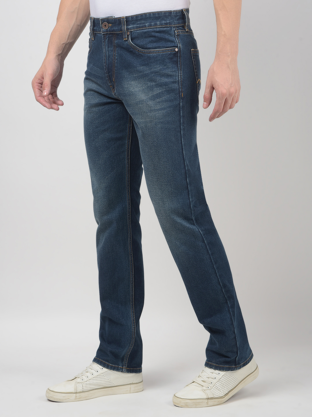 Numero Uno Men Solid Dark Blue Jeans